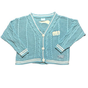 Taylor Swift 1989 Cardigan Blue White Cable Knit Sweater XS SM Taylor's Version
